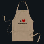 I love meatballs | Funny aprons for men and women<br><div class="desc">I love meatballs | Funny aprons for men and women. Personalizable I love template design. BBQ aprons in Yellow,  Beige and White. Cute gift idea for chef cook and meat lovers.</div>