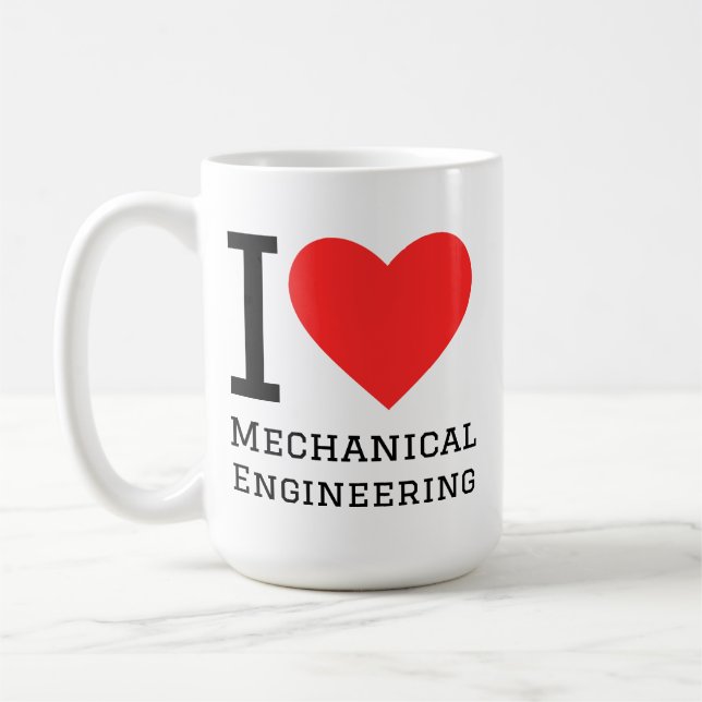 I love mechanical engineering coffee mug (Left)
