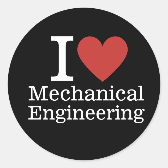 I ❤️ Love Mechanical Engineering - Student/Faculty Classic Round Sticker (Front)
