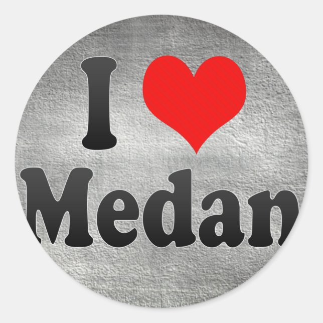 I Love Medan, Indonesia. I Cinta Medan, Indonesia Classic Round Sticker (Front)
