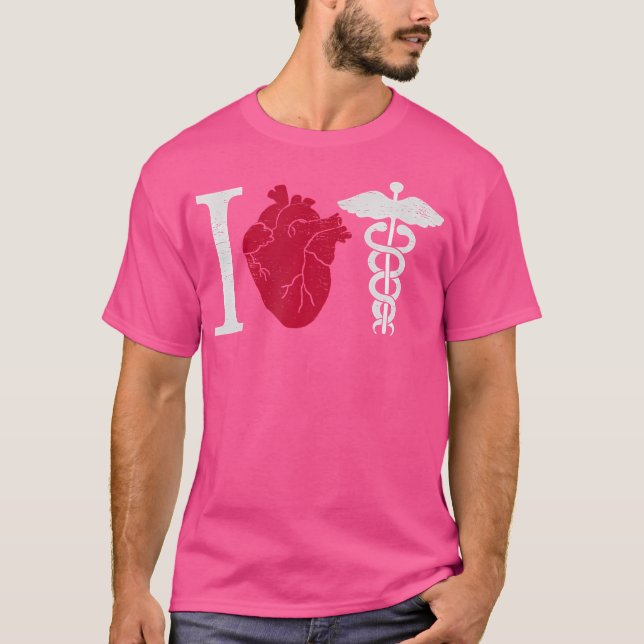 I Love Medicine - Anatomical Heart Cardiac Nurse D T-Shirt (Front)