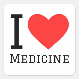 I love medicine square sticker