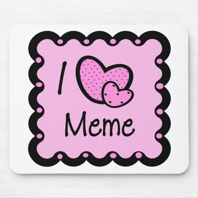 I Love Meme Cute T-Shirt Mouse Mat (Front)
