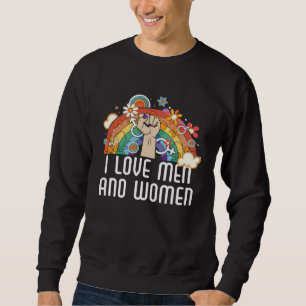 I Love Men And Women Bisexual Pride Bisexuality LG Sweatshirt
