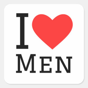 I love men square sticker