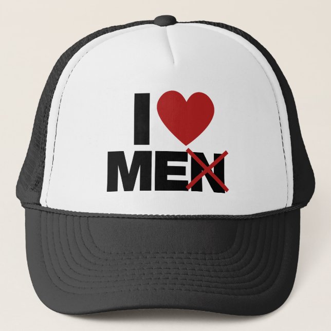 I Love Men Trucker Hat (Front)