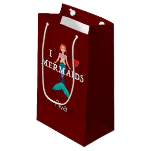 I Love Mermaids Design - Gift Bag - Small