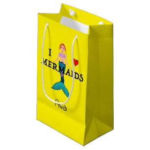 I Love Mermaids Design - Gift Bag - Small