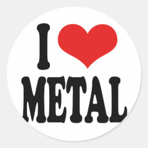 I Love Metal Classic Round Sticker