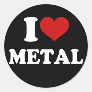 I Love Metal Classic Round Sticker