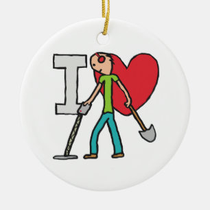 I Love Metal Detecting Ceramic Tree Decoration