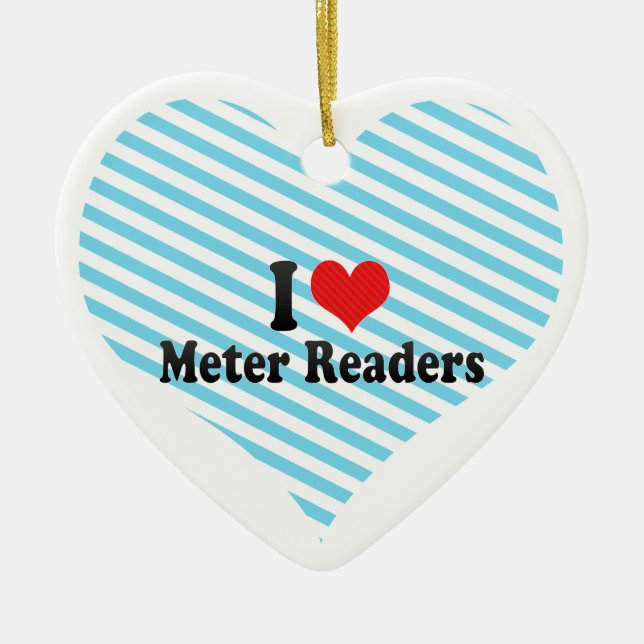 I Love Metre Readers Ceramic Tree Decoration (Front)