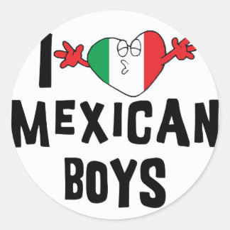 I Love Mexican Boys Classic Round Sticker
