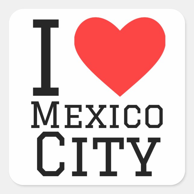 I love Mexico City Square Sticker (Front)