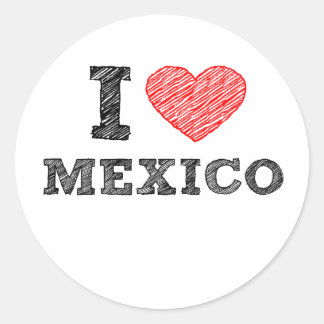 I Love Mexico Classic Round Sticker