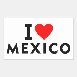 I love Mexico country like heart travel tourism Rectangular Sticker