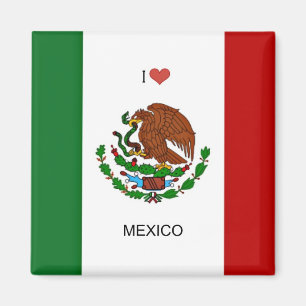 I Love Mexico, Flag of Mexico Magnet