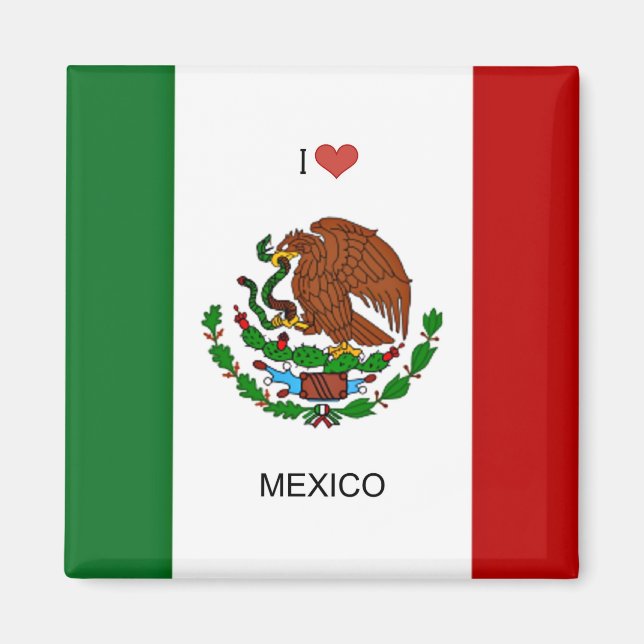 I Love Mexico, Flag of Mexico Magnet (Front)