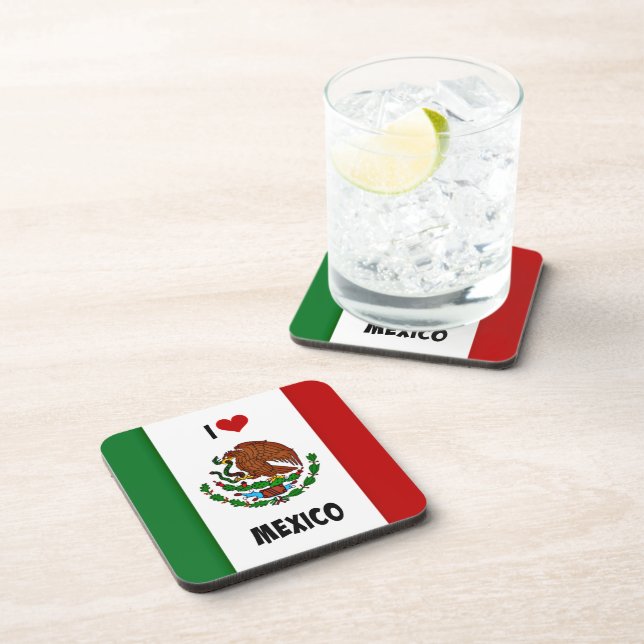 I Love Mexico, Mexican Flag Coaster (Right Side)