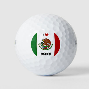 I Love Mexico, Mexican flag Golf Balls