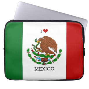 i love mexico - mexican flag, laptop sleeve