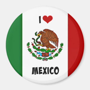 I Love Mexico, Mexican Flag, Magnet