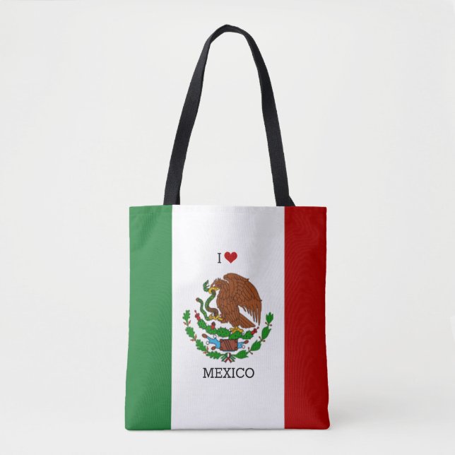 i love mexico - mexican flag tote bag (Front)