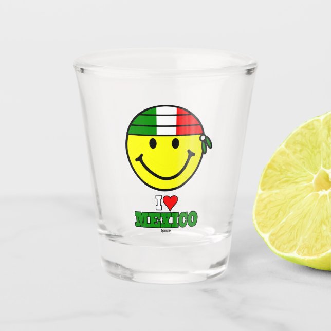I LOVE MEXICO SHOT GLASS  (Front)