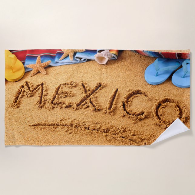 I Love Mexico Summer Custom Beach Towel (Front)