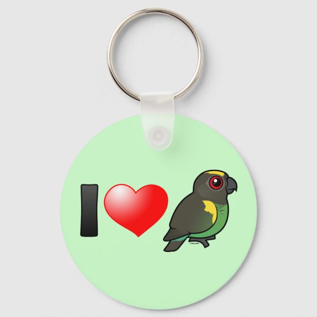 I Love Meyer's Parrots Key Ring (Front)