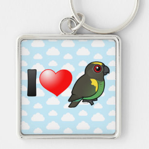 I Love Meyer's Parrots Key Ring