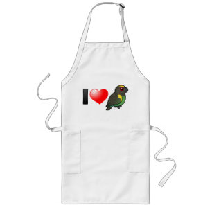 I Love Meyer's Parrots Long Apron
