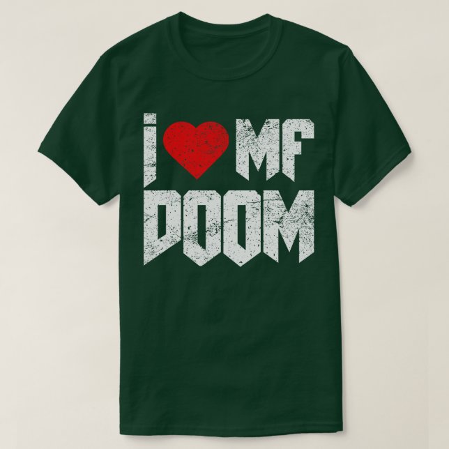 I Love Mf Doom Vintage Distressed T-Shirt (Design Front)