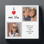 I Love mi Tia 2 Photo  Plaque<br><div class="desc">Make any occasion special with this customisable photo plaque! You can use the 'Personalise this template' link to change the photos and edit the text. The photo options are set to the fill the entire area of the square shown. Share your memories and create something unique for many years to...</div>