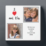 I Love mi Tia 2 Photo  Plaque<br><div class="desc">Make any occasion special with this customisable photo plaque! You can use the 'Personalise this template' link to change the photos and edit the text. The photo options are set to the fill the entire area of the square shown. Share your memories and create something unique for many years to...</div>