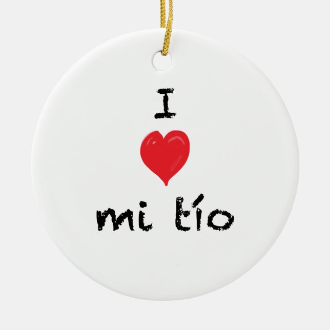 I Love mi tío Custom 2 Sided Photo Ornament (Front)