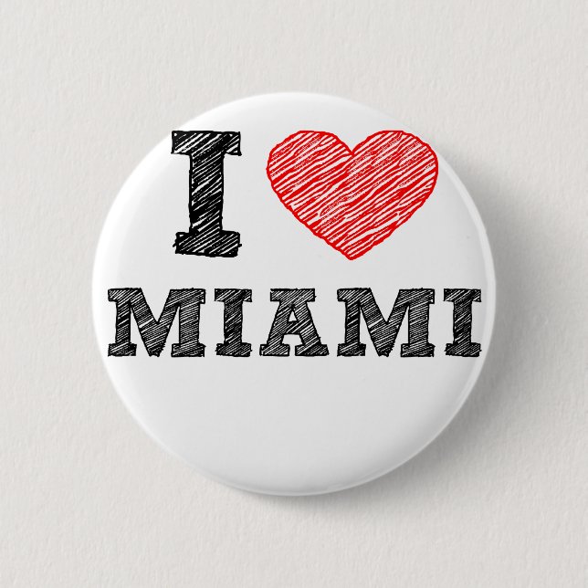 I Love Miami 6 Cm Round Badge (Front)