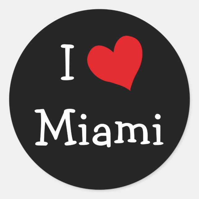 I Love Miami Classic Round Sticker (Front)