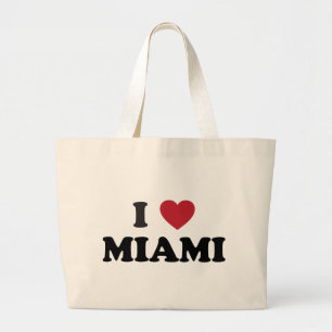 I Love Miami Florida Large Tote Bag