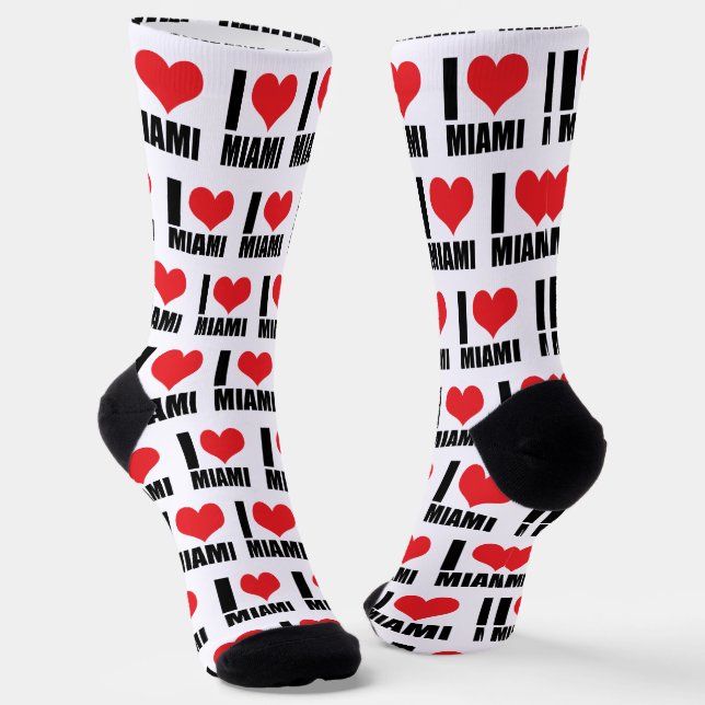 I love Miami Socks (Angled)