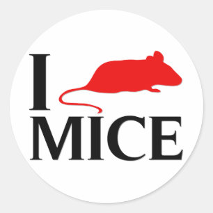 I Love Mice Classic Round Sticker