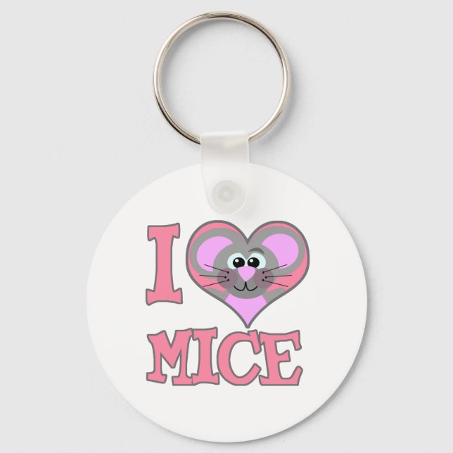 I Love mice Key Ring (Front)