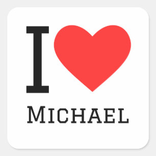 I love michael square sticker