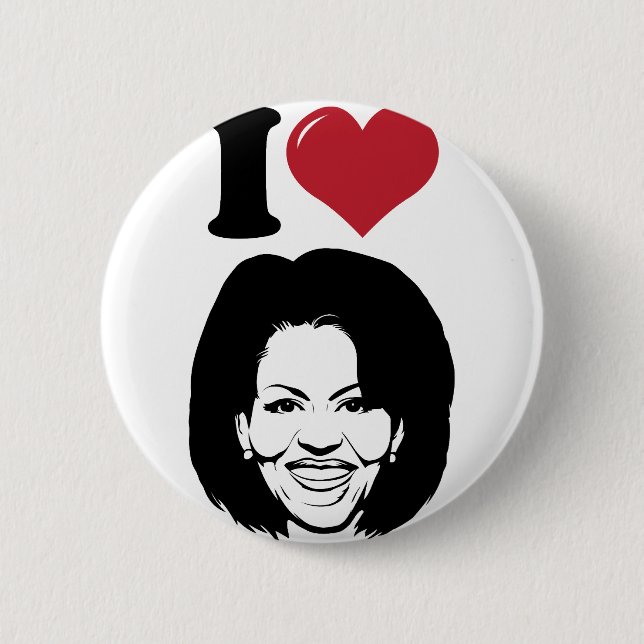 I Love Michelle Obama 6 Cm Round Badge (Front)