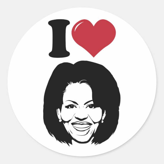 I Love Michelle Obama Classic Round Sticker (Front)