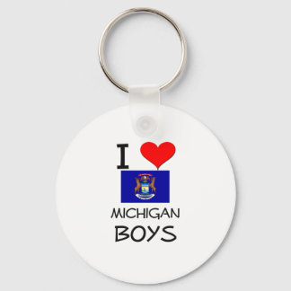 I Love Michigan Boys Key Ring