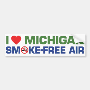 I love Michigan Smoke-Free Air Bumper Sticker