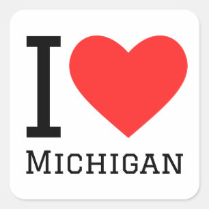 I love Michigan Square Sticker