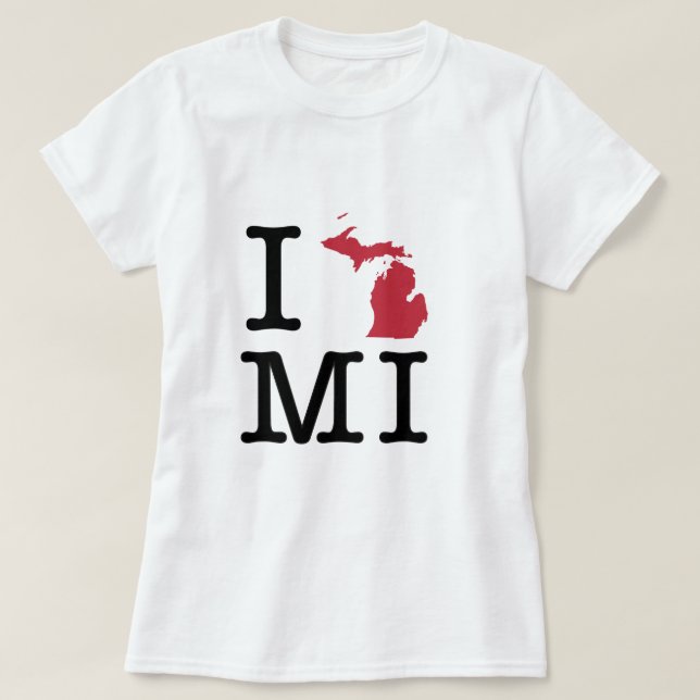 I Love Michigan T-Shirt (Design Front)