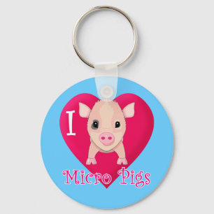 I Love Micro Pigs Key Ring
